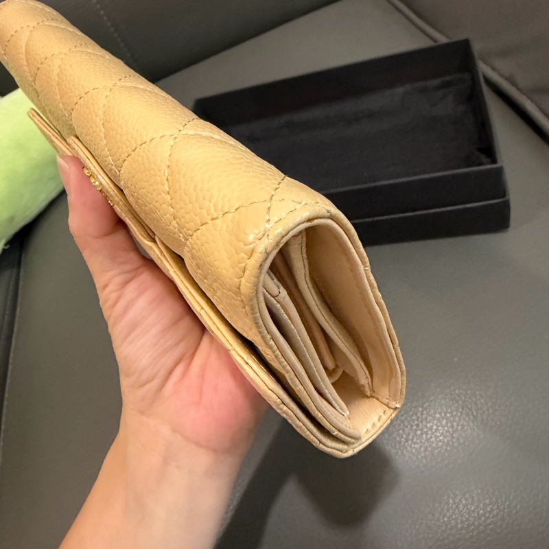 Chanel 荔枝牛皮 三折長夾-14