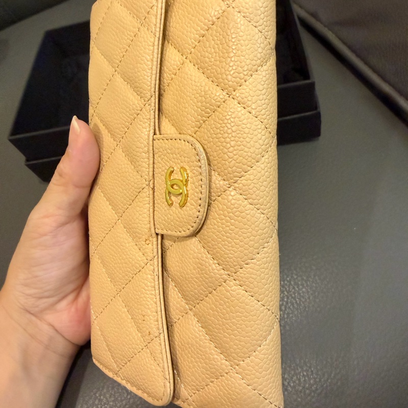 Chanel 荔枝牛皮 三折長夾-21