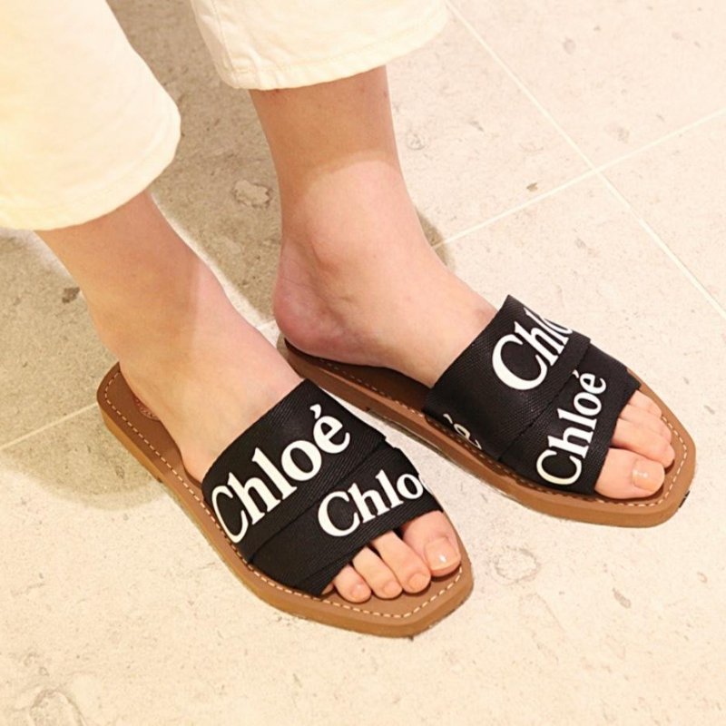 💎Han's house精品服飾💎Chloe LOGO 織帶 拖鞋 涼鞋 現貨 35-3