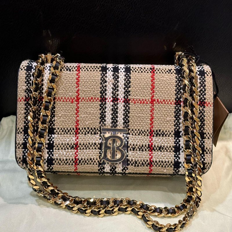 Burberry Lola 格紋 肩背 包 小號 原價79000-0