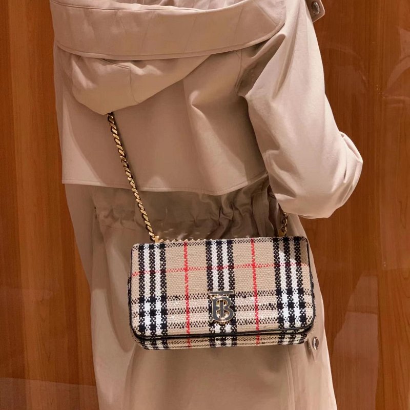 Burberry Lola 格紋 肩背 包 小號 原價79000-3