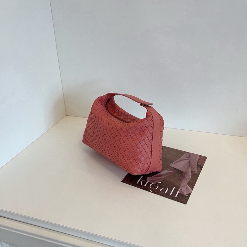 BV 橘粉色 全皮編織手提hobo 飯盒包 約22*14*10-2