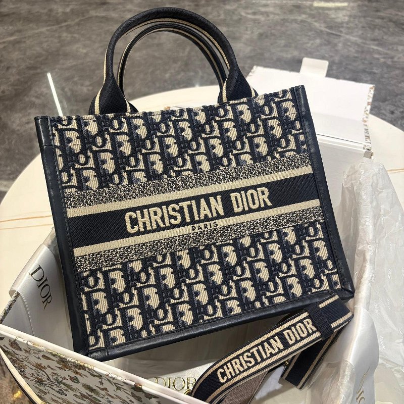 *SHIHNA名牌精品* Dior Book Tote 藍色老花刺繡小型托特包-0