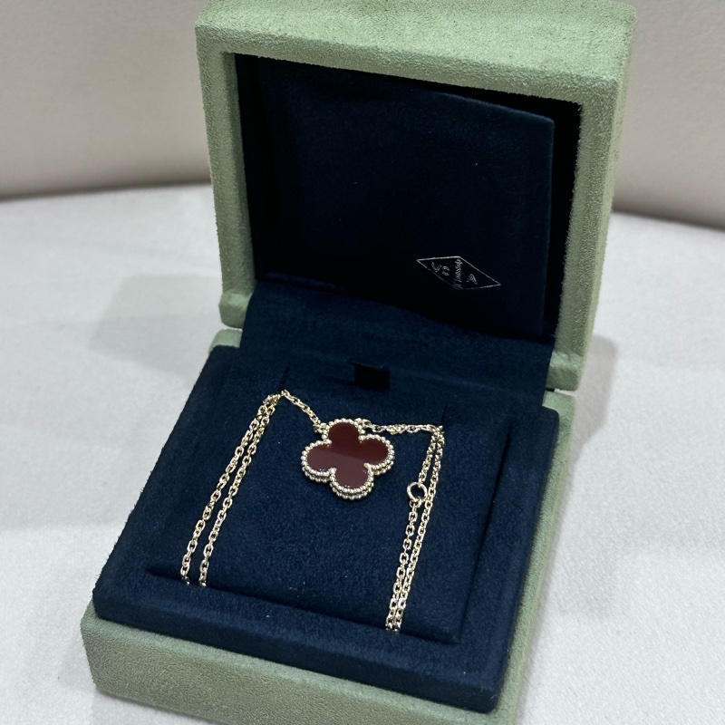 【全❤️】VCA Vintage Alhambra吊墜  18k 紅玉髓 項鏈-0
