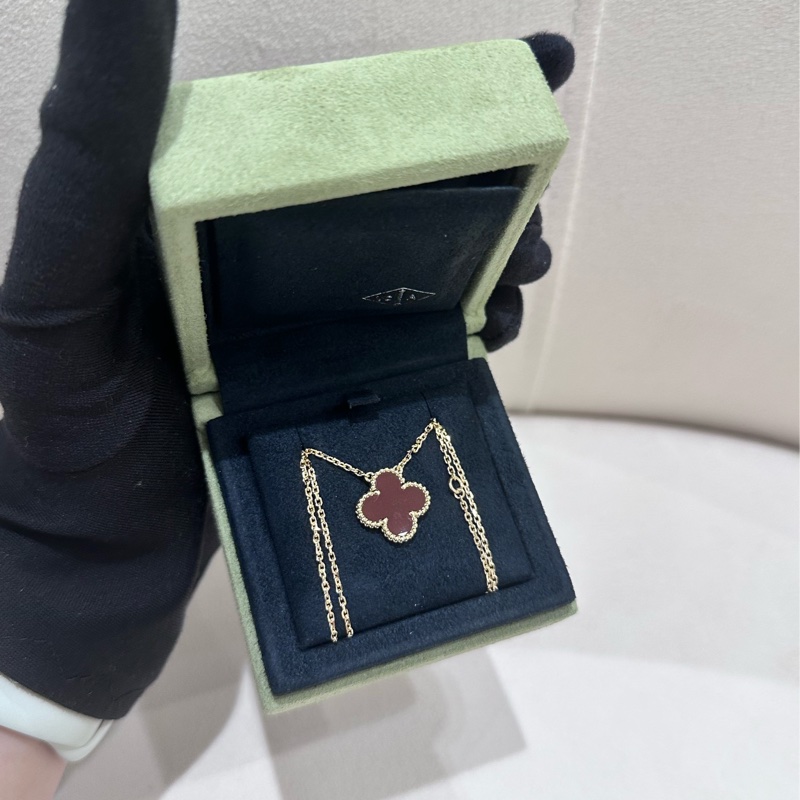 【全❤️】VCA Vintage Alhambra吊墜  18k 紅玉髓 項鏈-1