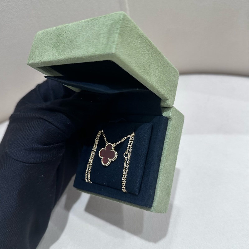 【全❤️】VCA Vintage Alhambra吊墜  18k 紅玉髓 項鏈-3