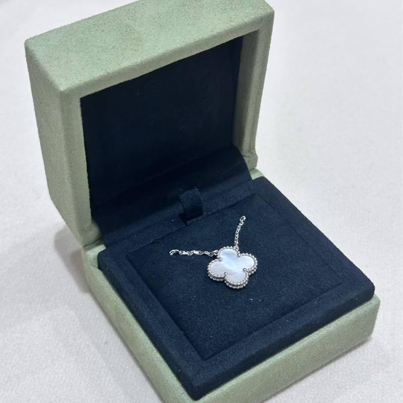 【全❤️】VCA Vintage Alhambra吊墜 珍珠母貝 18K白金 項鏈-0