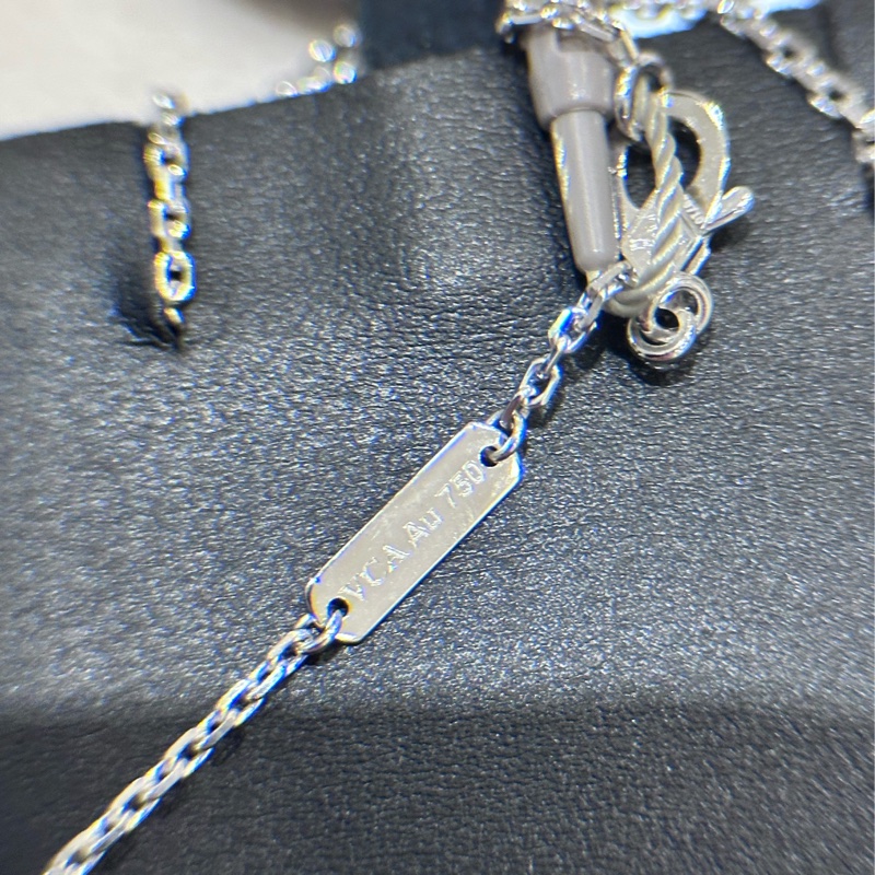 【全❤️】VCA Vintage Alhambra吊墜 珍珠母貝 18K白金 項鏈-5
