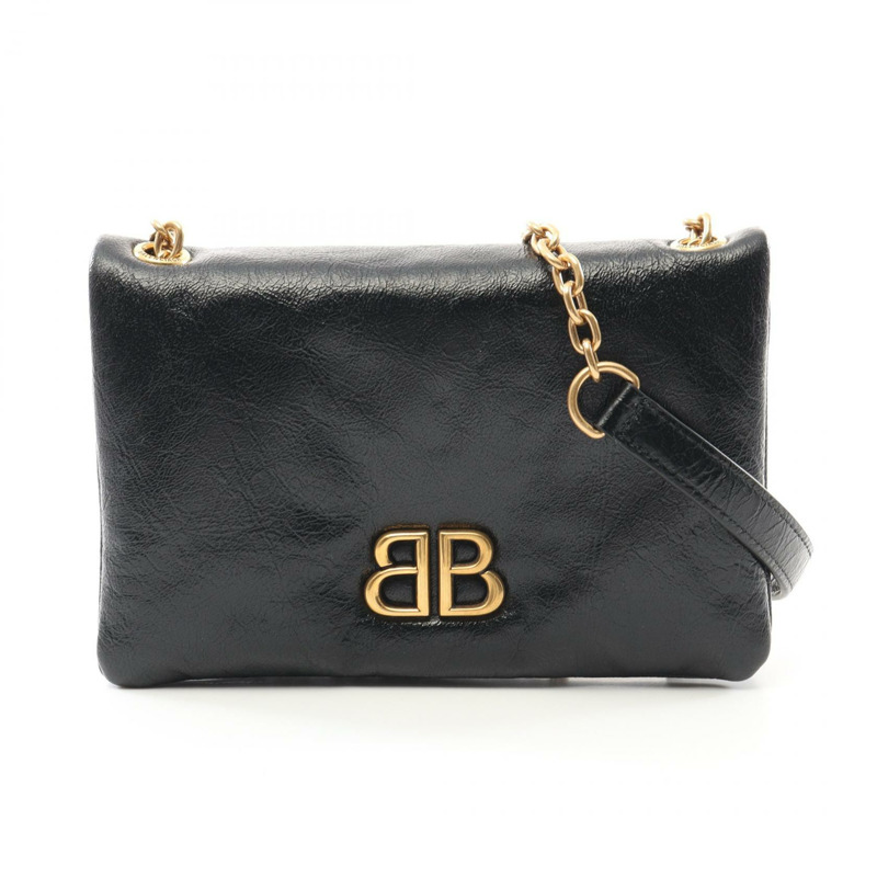 BALENCIAGA MONACO Monaco Nano 單肩包 8105622ABLP1000 皮革 黑色 全新-0