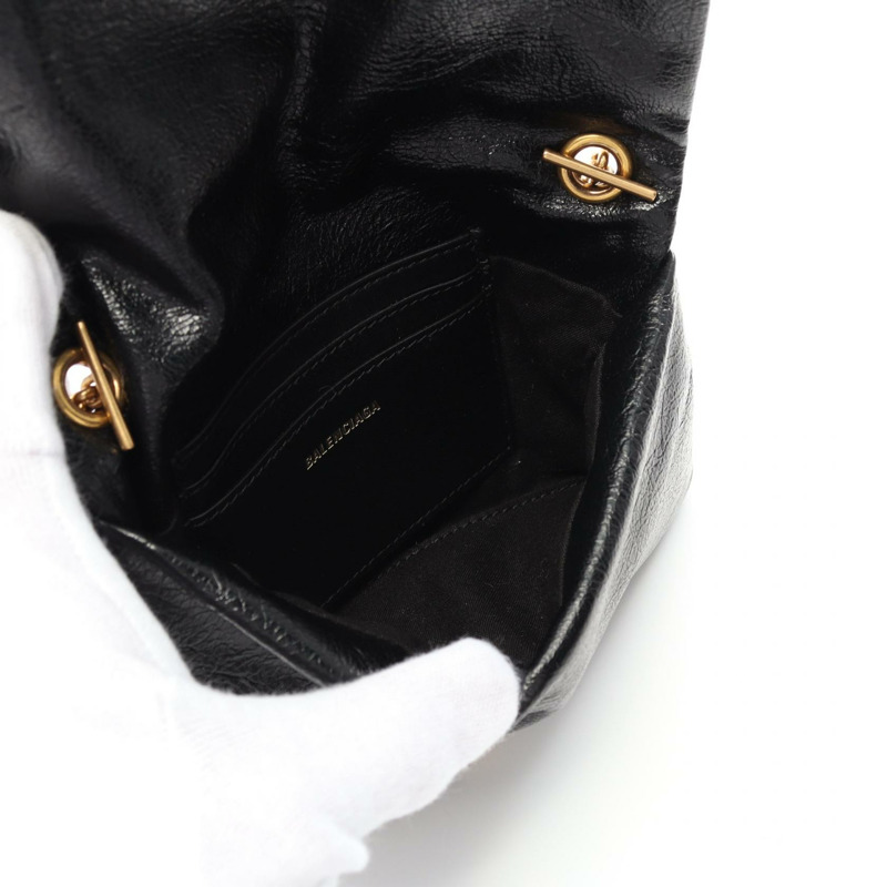 BALENCIAGA MONACO Monaco Nano 單肩包 8105622ABLP1000 皮革 黑色 全新-2