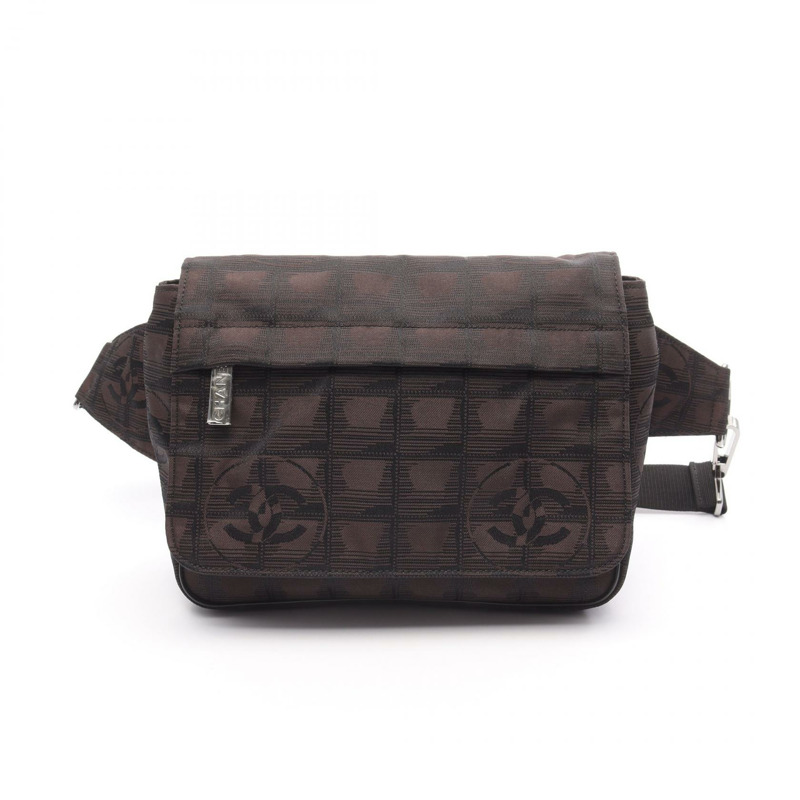 CHANEL 新款旅行腰包 A29346 尼龍帆布 棕色黑色 二手 女款 SHW-0