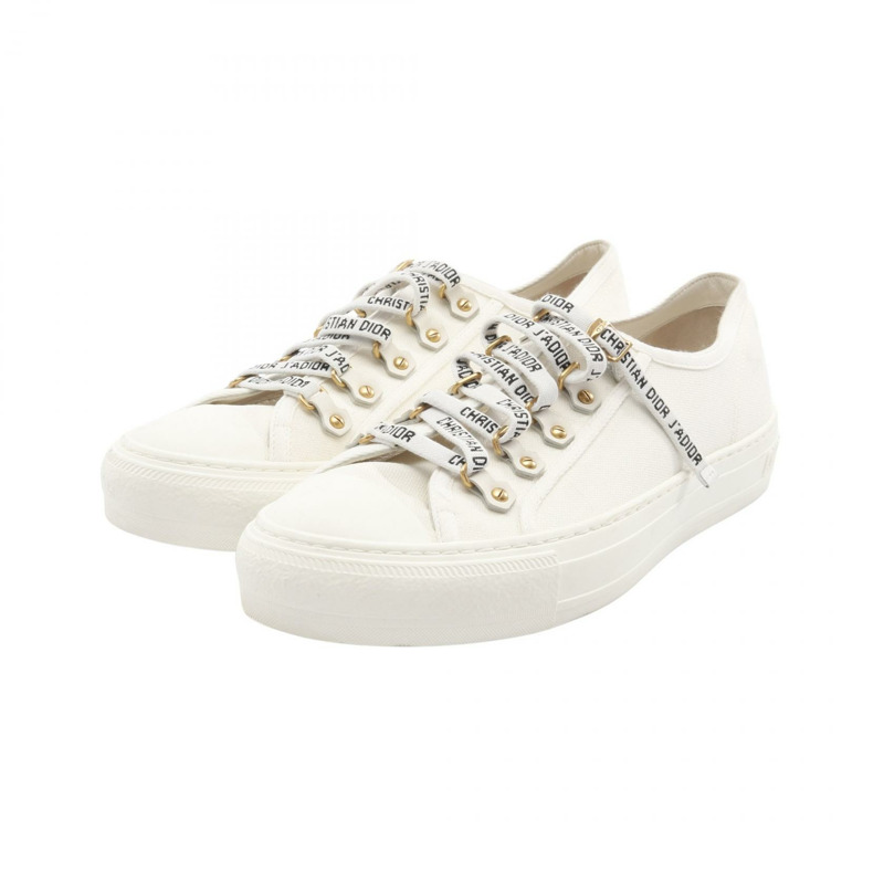 Dior Walk'n'Dior 白色帆布運動鞋，二手女款，尺寸 41-0