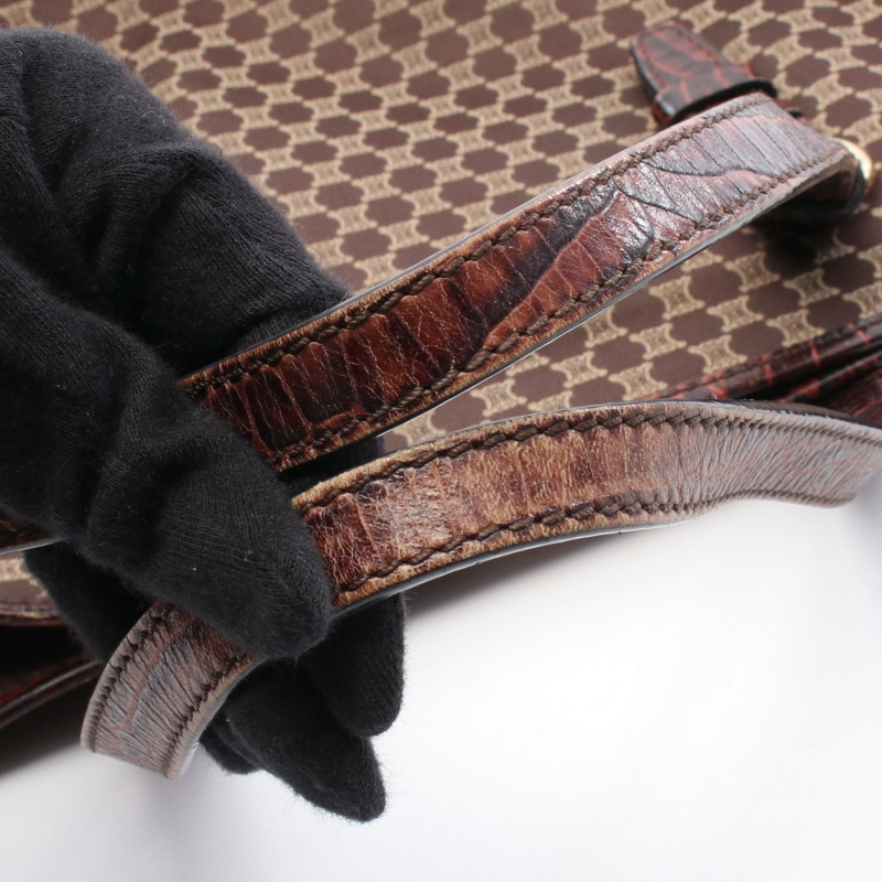 CELINE Macadam 肩背手袋 帆布皮革 棕色 二手 女士-7