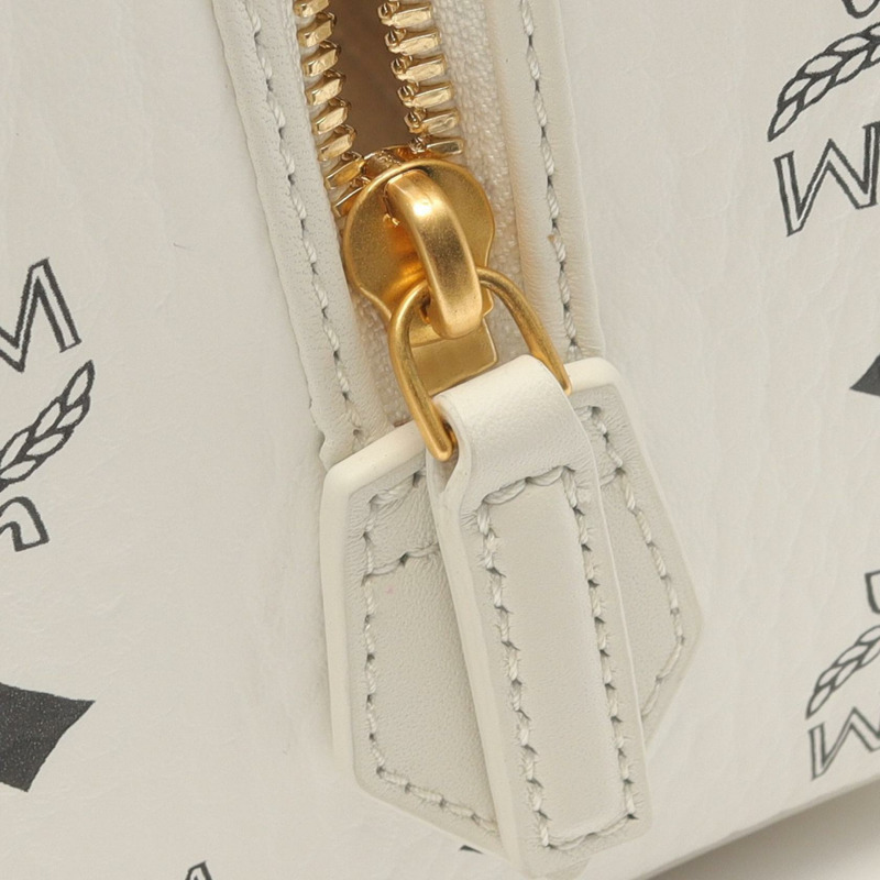 MCM Visetos 2Way 肩背包 手袋 旅行包 帆布 皮革 白色 二手 女款-8