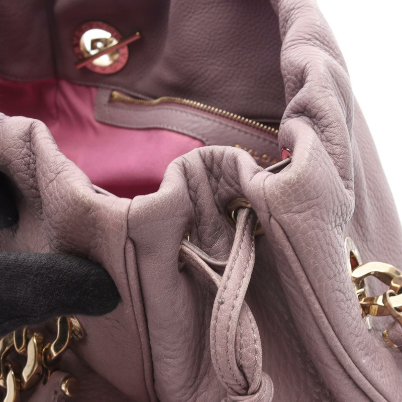 BVLGARI 手提單肩包 皮革 紫色 二手 女士 GHW-4