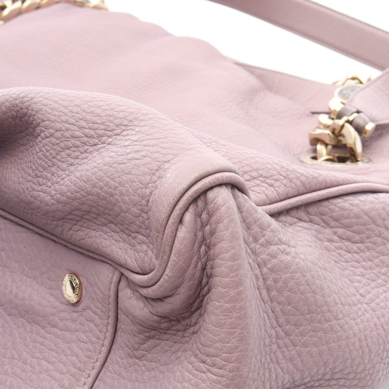 BVLGARI 手提單肩包 皮革 紫色 二手 女士 GHW-7