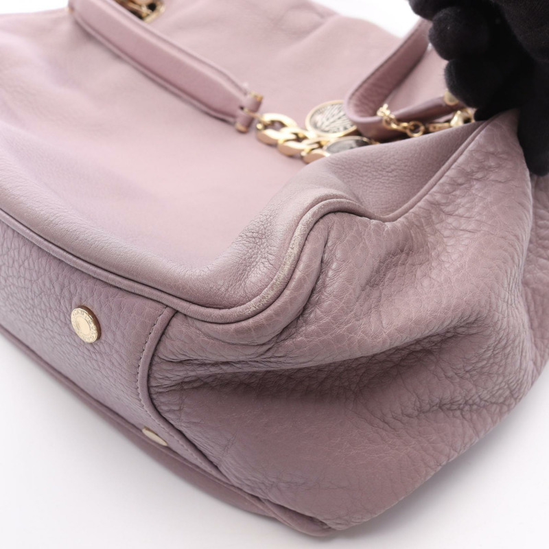 BVLGARI 手提單肩包 皮革 紫色 二手 女士 GHW-9