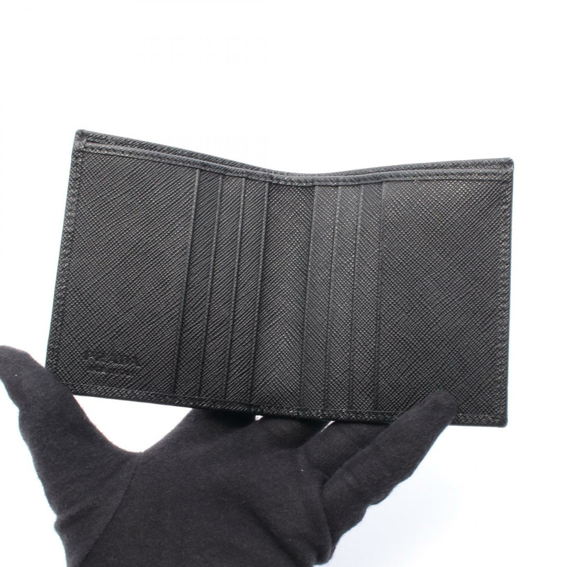PRADA 皮夾 2MO0042DMHF0002 尼龍皮革黑色 全新男式-2