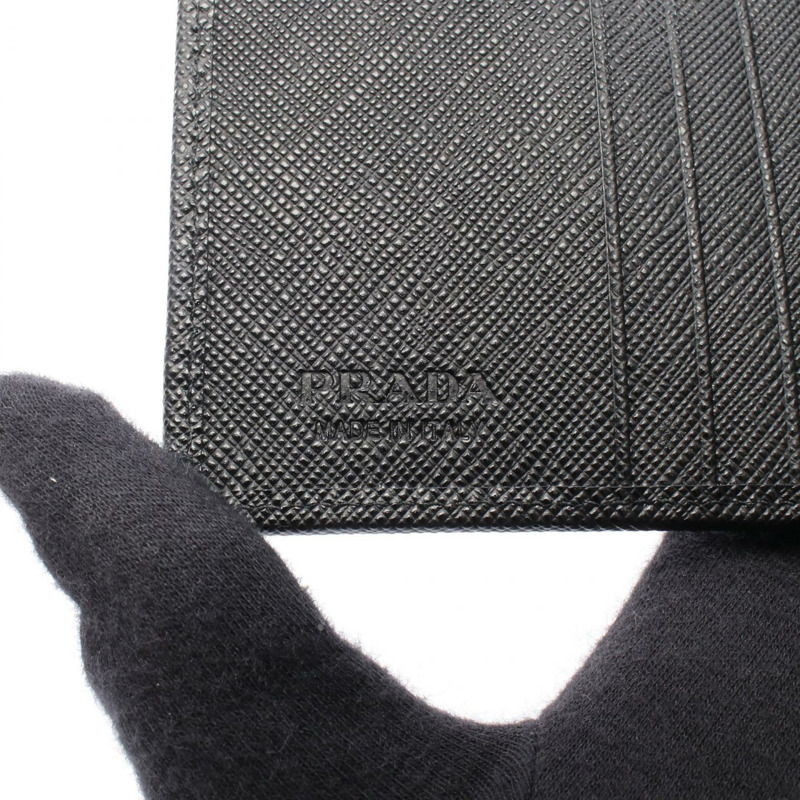 PRADA 皮夾 2MO0042DMHF0002 尼龍皮革黑色 全新男式-3