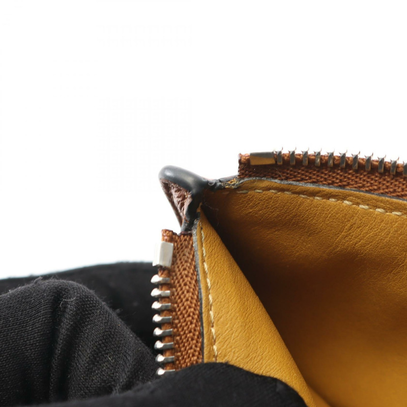 LOEWE anagram fragment case 零錢包 皮革 棕色 二手 女士-4