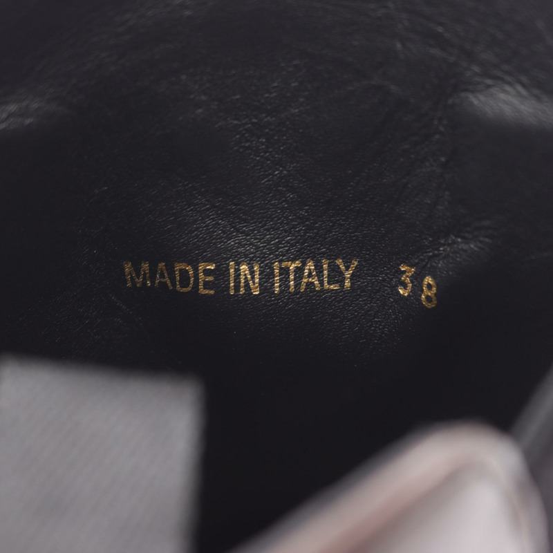 PRADA 切爾西短靴鞋皮革棕色三角形標誌二手女款 #38-5