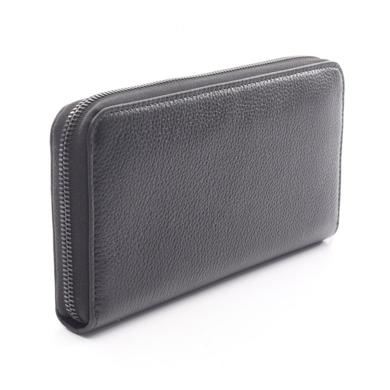 PRADA TORO Around 拉鍊長皮夾 2ML317 皮革 黑色 二手 男式-1