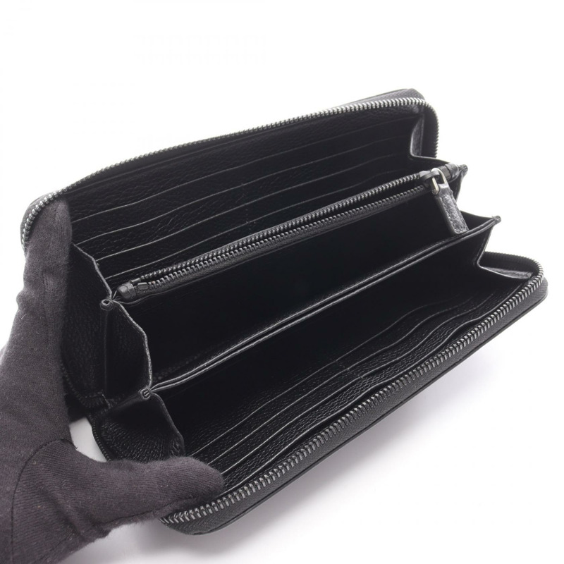 PRADA TORO Around 拉鍊長皮夾 2ML317 皮革 黑色 二手 男式-2