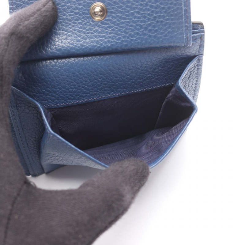 PRADA TORO 雙折皮夾 皮夾 2MO738 皮革 黑色 藍色 二手 男式-3