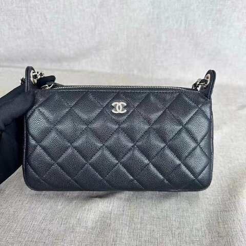 *SHIHNA名牌精品*CHANEL 25A Coco 麻將包 黑金 (肩背/側背)