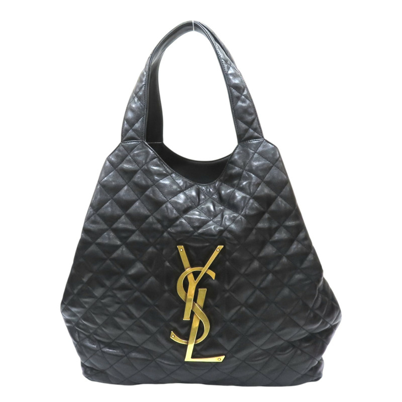 黑色 羊皮 菱格紋 ICARE 手提包 698651 【SAINT LAURENT YSL 聖羅蘭 】 698651-0