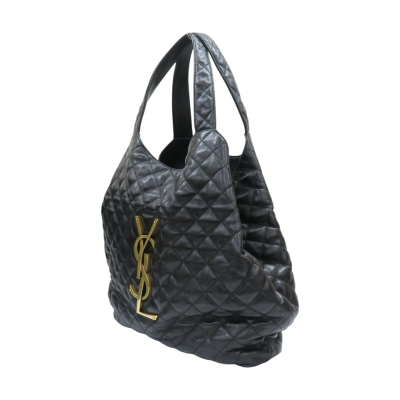 黑色 羊皮 菱格紋 ICARE 手提包 698651 【SAINT LAURENT YSL 聖羅蘭 】 698651-2