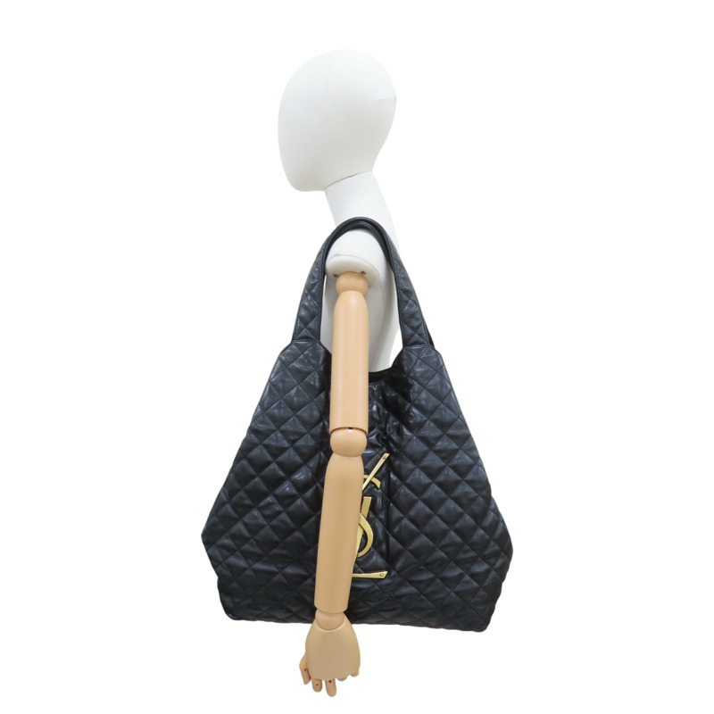 黑色 羊皮 菱格紋 ICARE 手提包 698651 【SAINT LAURENT YSL 聖羅蘭 】 698651-13