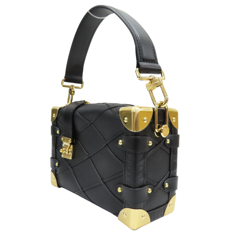黑色 小羊皮 菱格 軟盒 Side Trunk 兩用包【LOUIS VUITTON LV 路易威登】 M83030-2