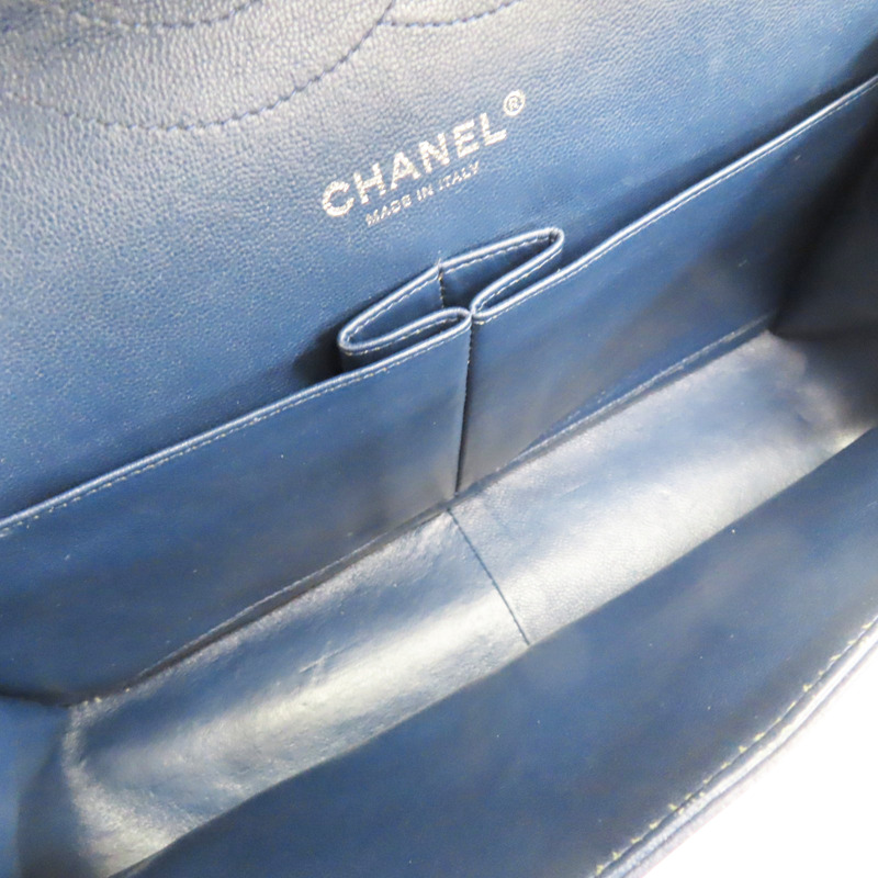 藍色 菱格紋 荔枝牛皮 Jumbo 30 肩背包【CHANEL 香奈兒】 A58600-4