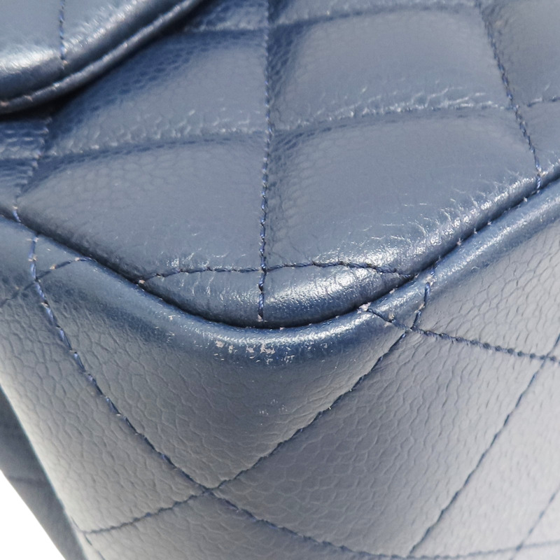 藍色 菱格紋 荔枝牛皮 Jumbo 30 肩背包【CHANEL 香奈兒】 A58600-8