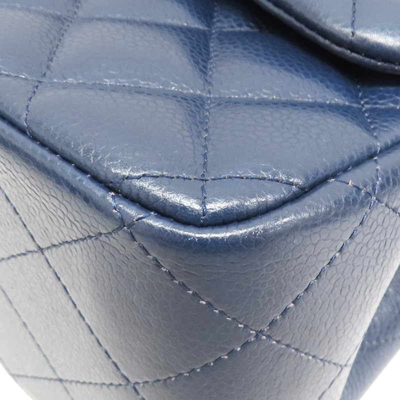 藍色 菱格紋 荔枝牛皮 Jumbo 30 肩背包【CHANEL 香奈兒】 A58600-9