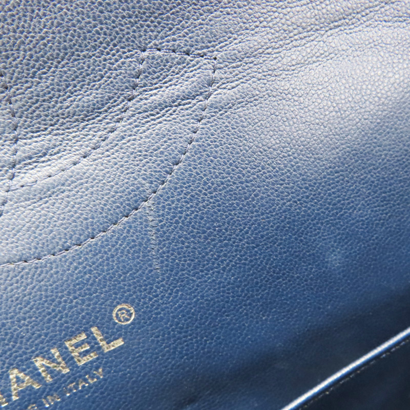 藍色 菱格紋 荔枝牛皮 Jumbo 30 肩背包【CHANEL 香奈兒】 A58600-13