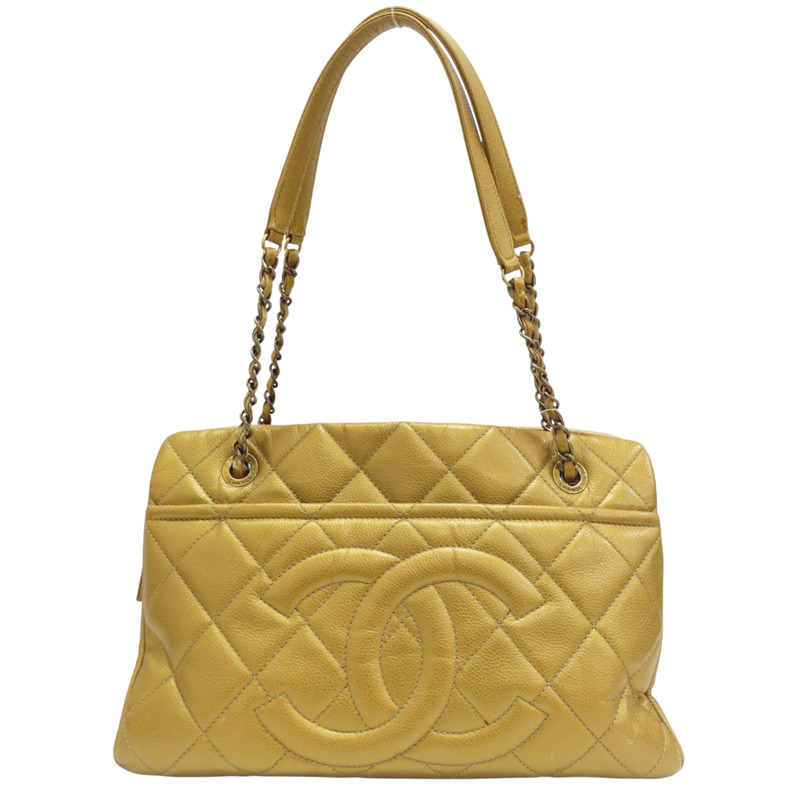 金色 菱格紋 荔枝牛皮 Timeless CC 肩背包【CHANEL 香奈兒】-0