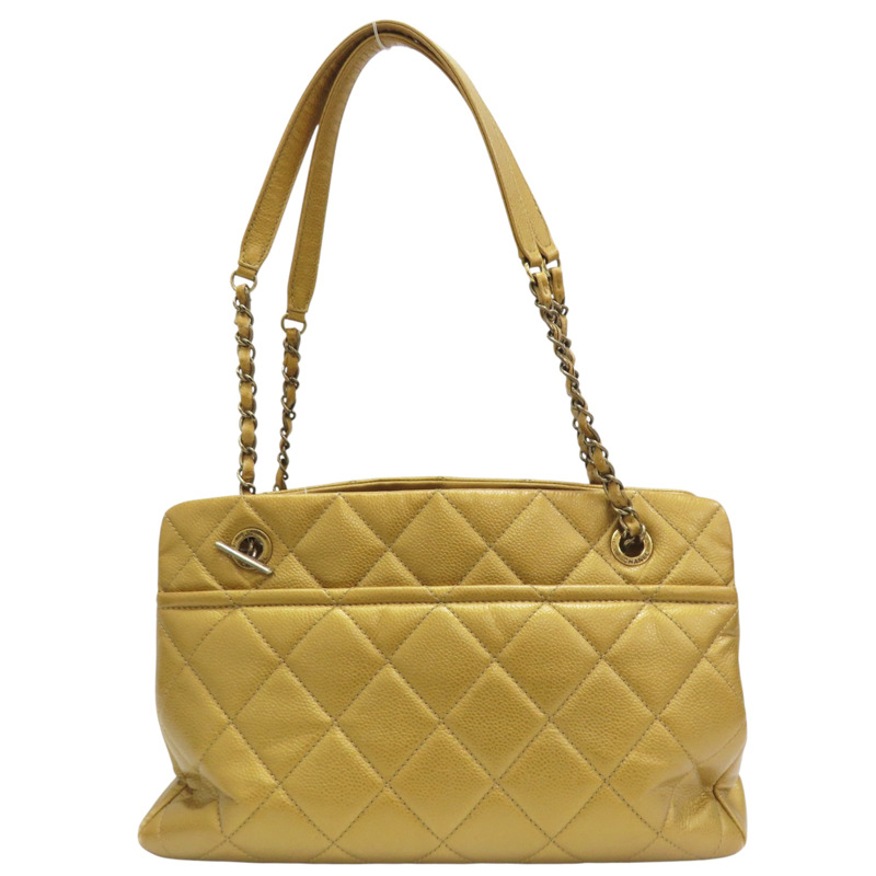 金色 菱格紋 荔枝牛皮 Timeless CC 肩背包【CHANEL 香奈兒】-1