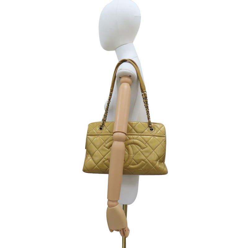 金色 菱格紋 荔枝牛皮 Timeless CC 肩背包【CHANEL 香奈兒】-12