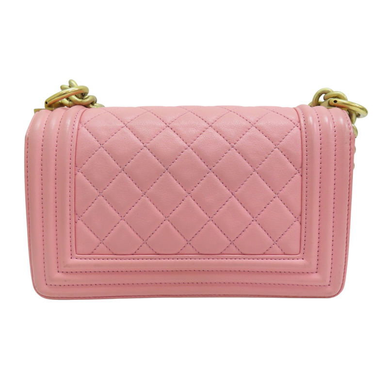 粉色 牛皮 Boy 20 鍊帶 肩背包 金扣 無卡【CHANEL 香奈兒】 A67085-1