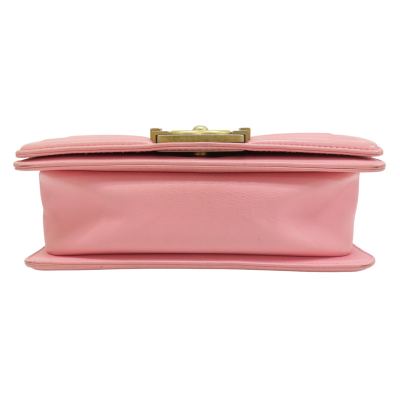 粉色 牛皮 Boy 20 鍊帶 肩背包 金扣 無卡【CHANEL 香奈兒】 A67085-3