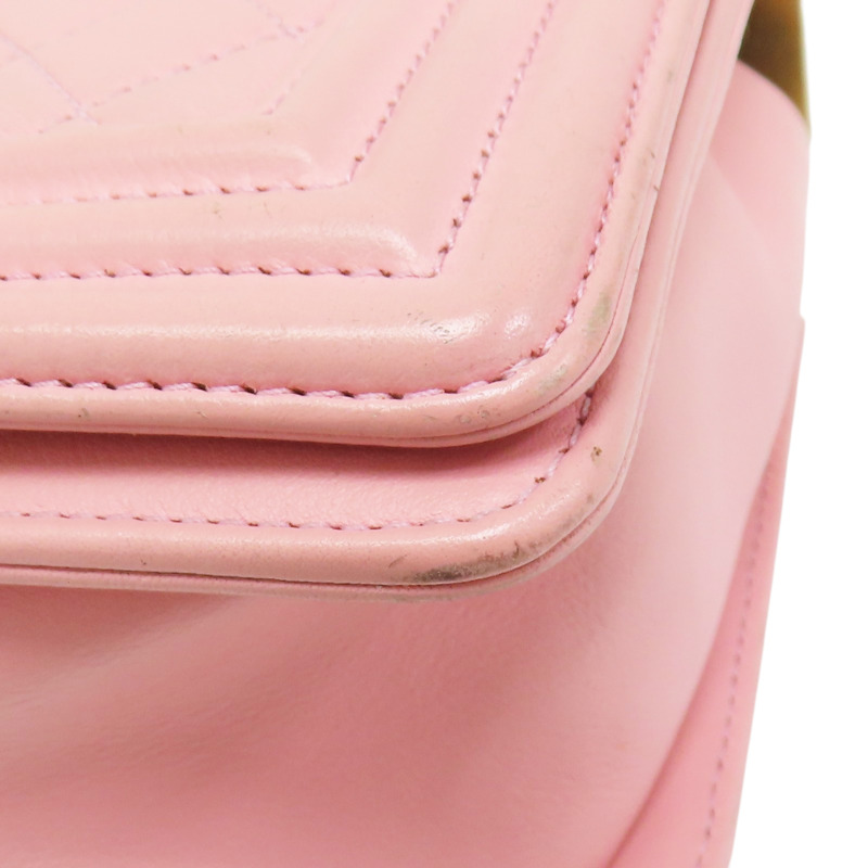 粉色 牛皮 Boy 20 鍊帶 肩背包 金扣 無卡【CHANEL 香奈兒】 A67085-9