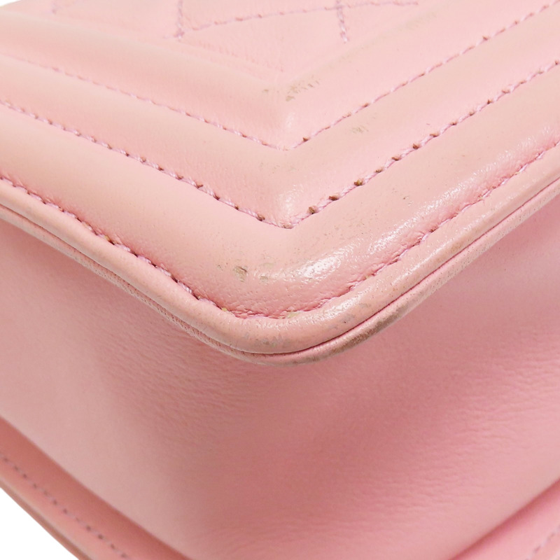 粉色 牛皮 Boy 20 鍊帶 肩背包 金扣 無卡【CHANEL 香奈兒】 A67085-10