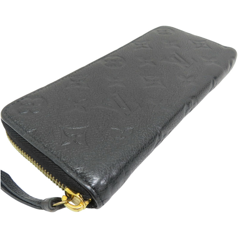 黑色 原花壓紋牛皮 Clemence 拉鍊長夾 M60171 [LV Louis Vuitton 路易威登] M60171-2