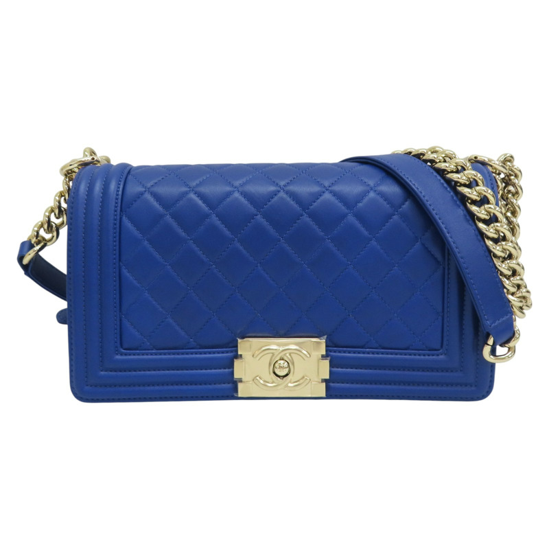 藍色羊皮 Boy25cm 肩背包 A67086 [CHANEL 香奈兒] A67086-0