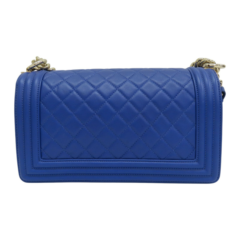 藍色羊皮 Boy25cm 肩背包 A67086 [CHANEL 香奈兒] A67086-1