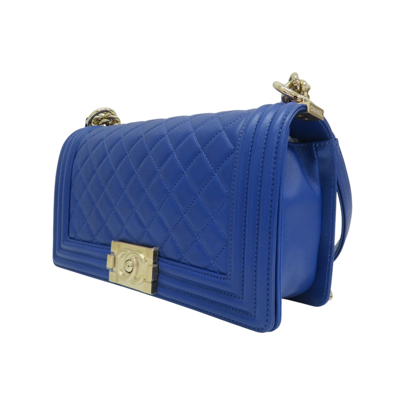 藍色羊皮 Boy25cm 肩背包 A67086 [CHANEL 香奈兒] A67086-2