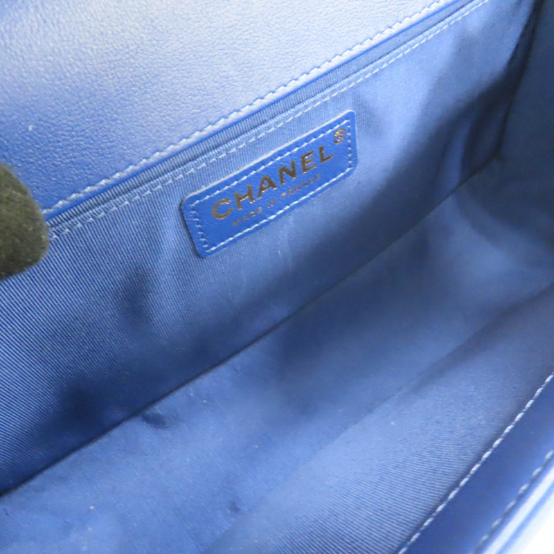 藍色羊皮 Boy25cm 肩背包 A67086 [CHANEL 香奈兒] A67086-4