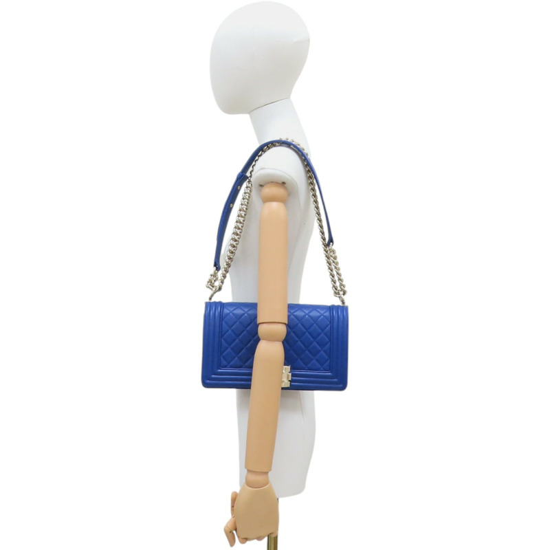 藍色羊皮 Boy25cm 肩背包 A67086 [CHANEL 香奈兒] A67086-9